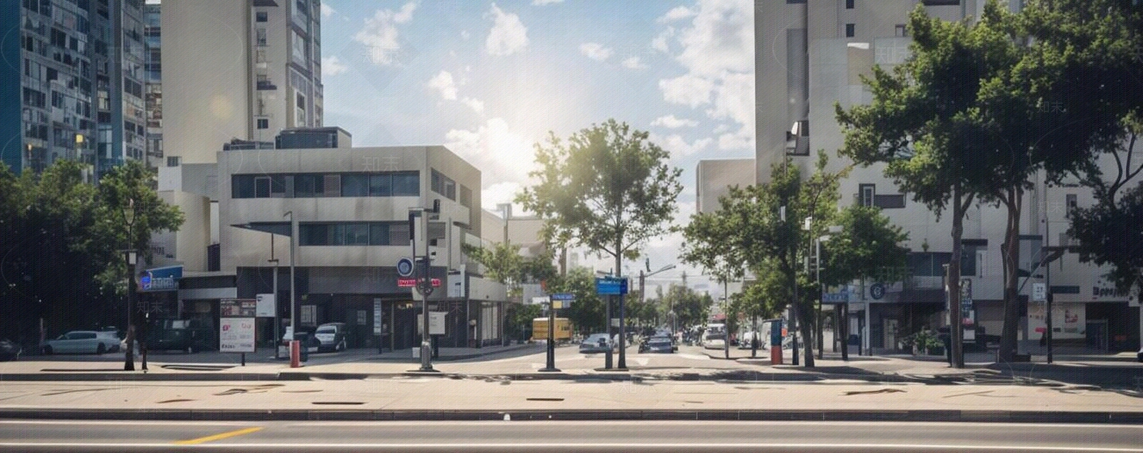 现代街道外景贴图下载【ID:1169804230】
