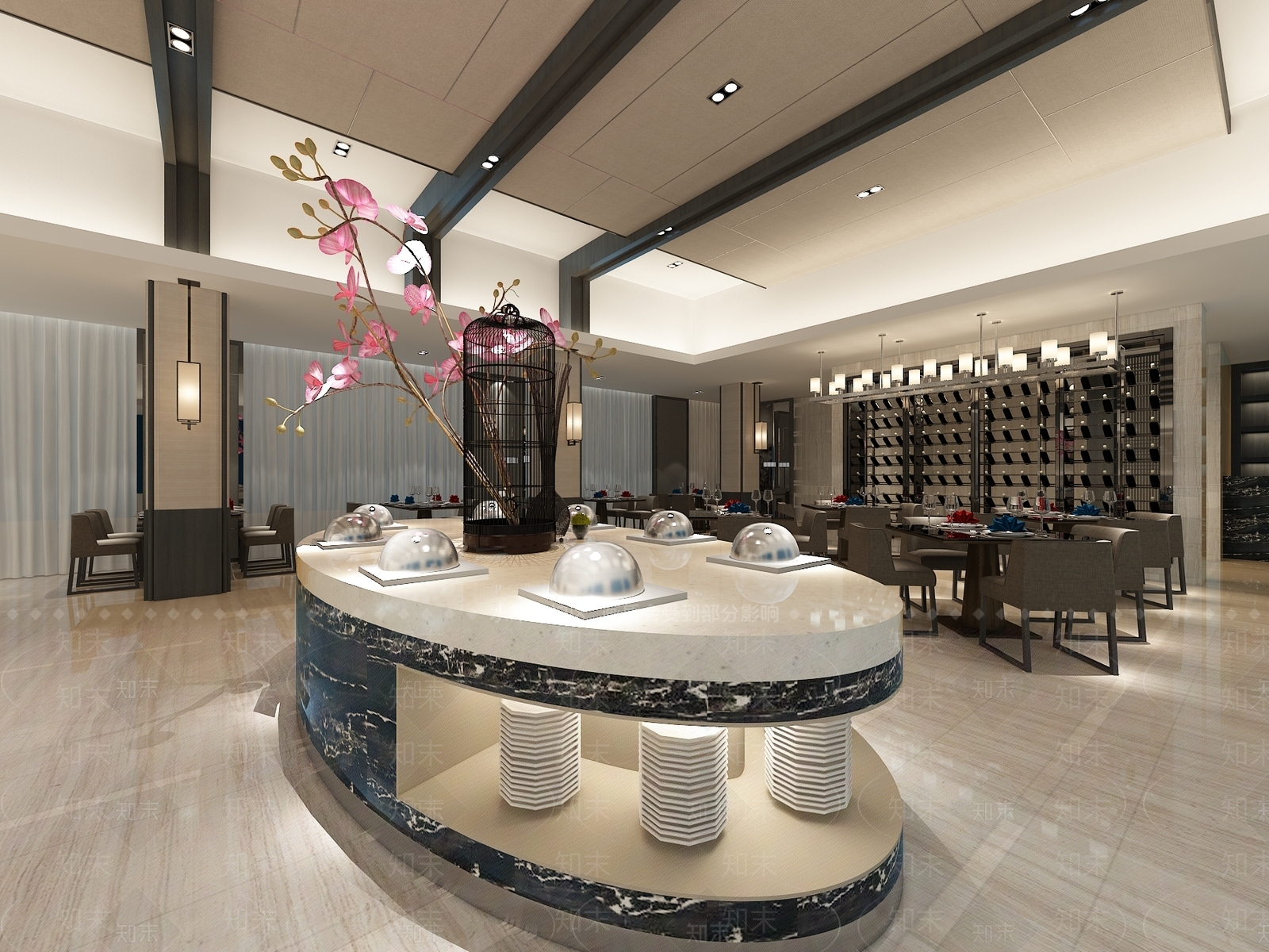 现代自助餐厅3D模型下载【ID:1169804969】