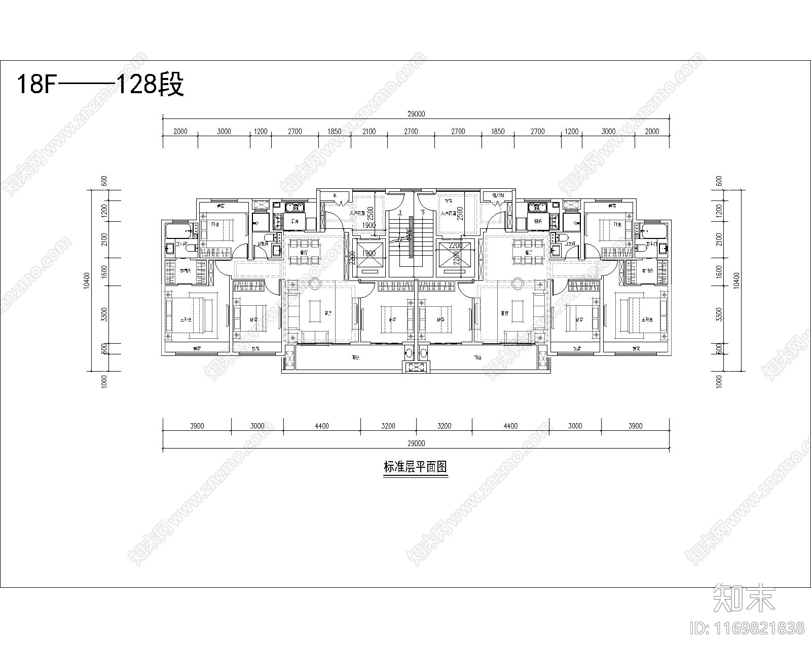 现代住宅楼建筑cad施工图下载【ID:1169821838】