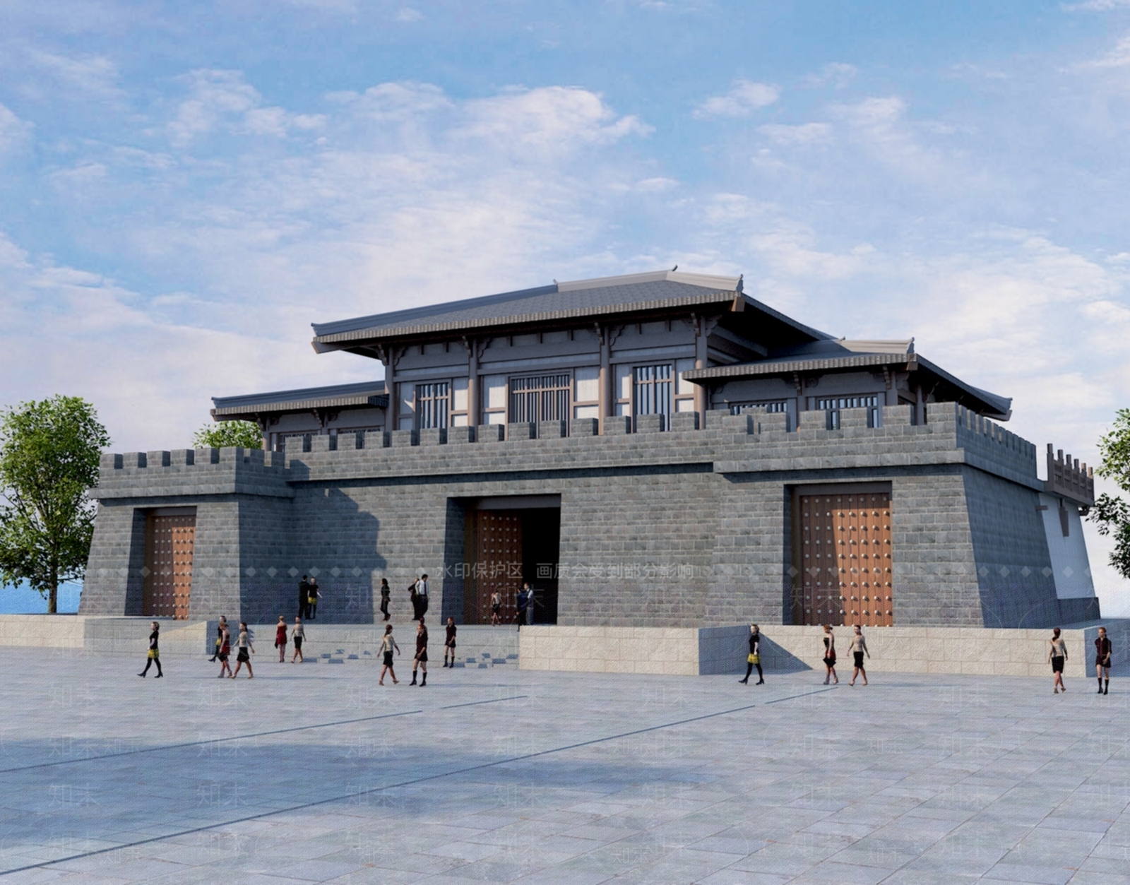 新中式中式古建3D模型下载【ID:1169827770】