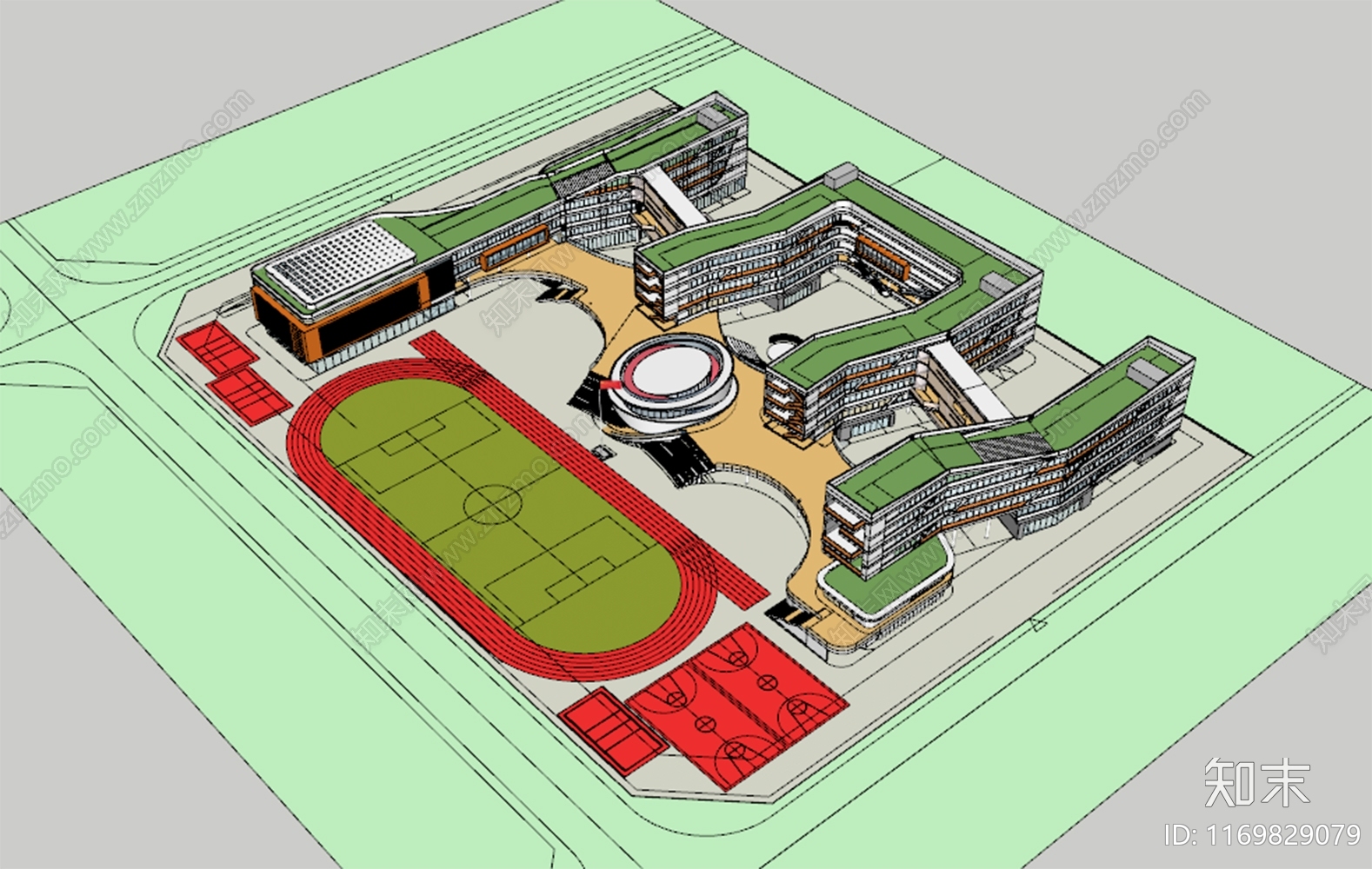 现代学校建筑SU模型下载【ID:1169829079】