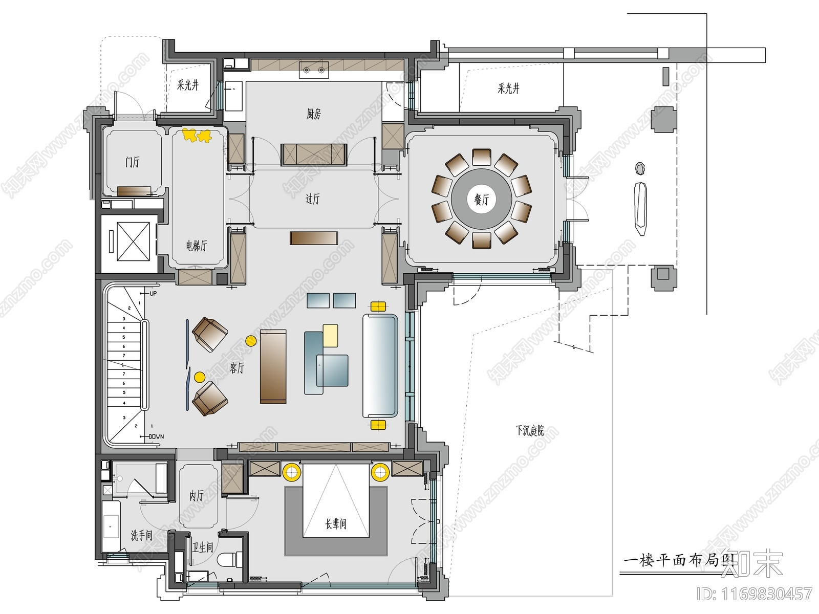 新中式中式整体家装空间cad施工图下载【ID:1169830457】