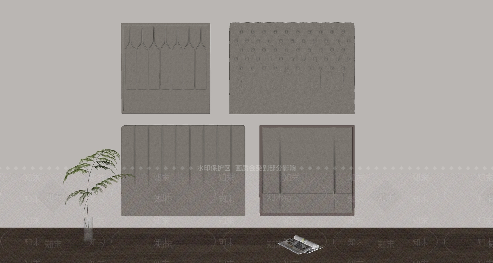 现代床品SU模型下载【ID:1169831108】