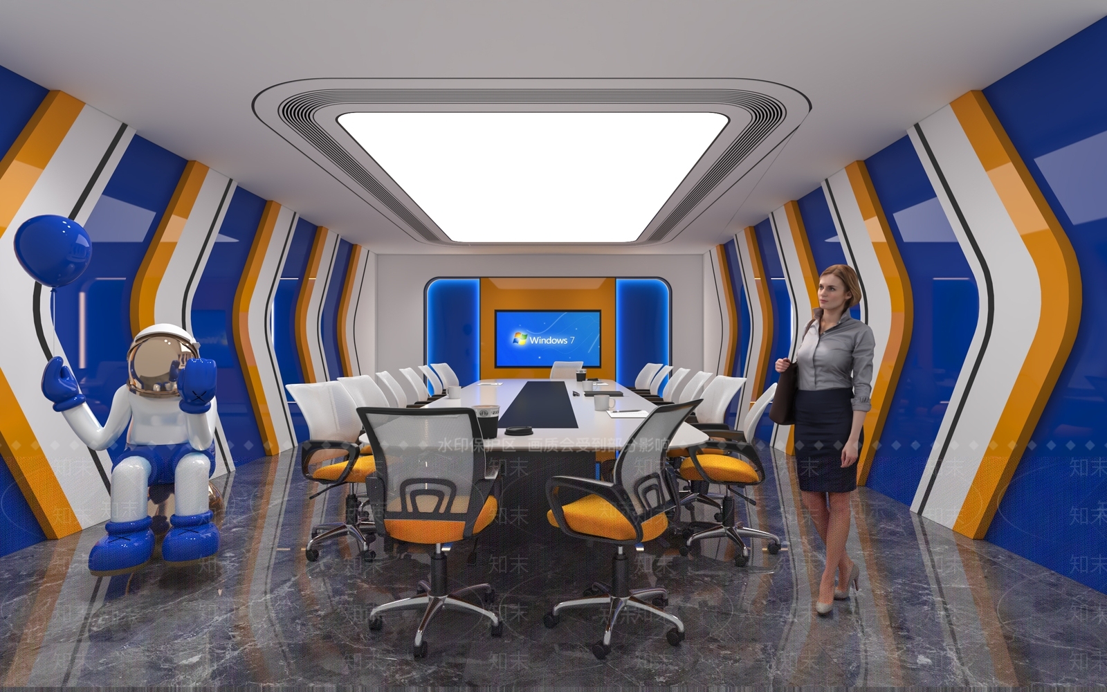 现代会议室3D模型下载【ID:1169838484】