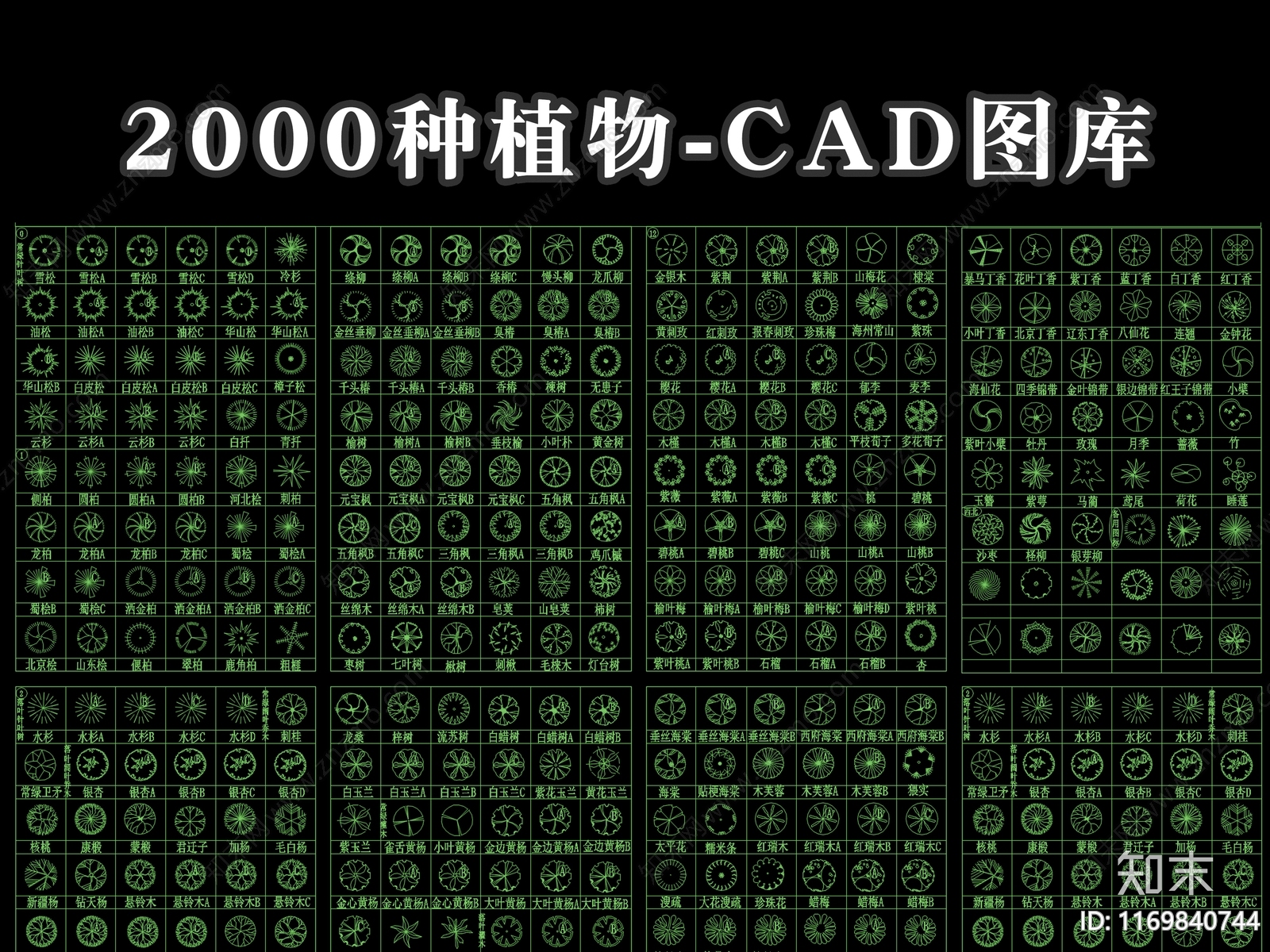 现代综合植物图库施工图下载【ID:1169840744】
