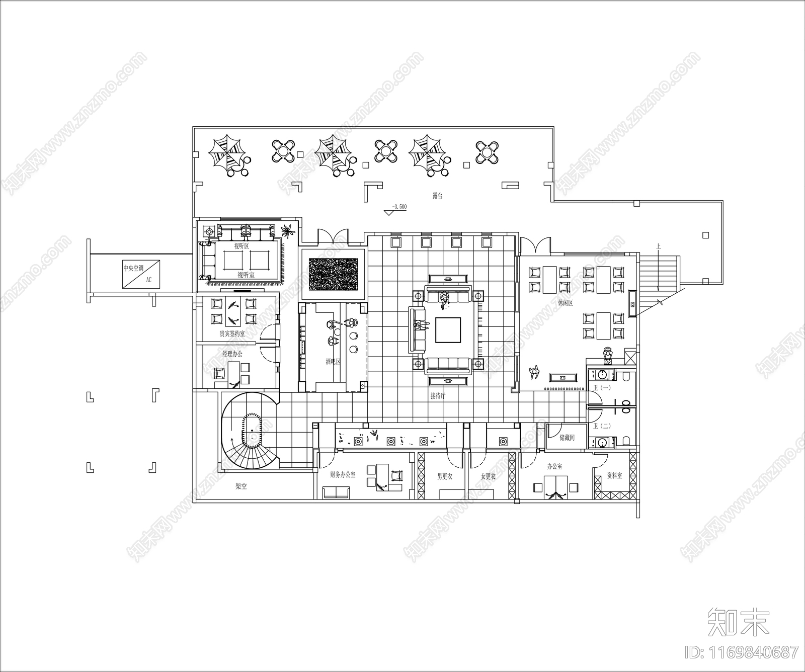 现代售楼处cad施工图下载【ID:1169840687】