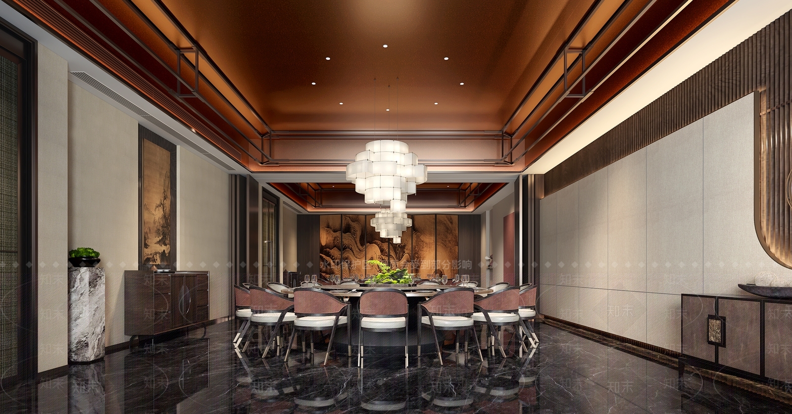 新中式现代包厢3D模型下载【ID:1169841145】