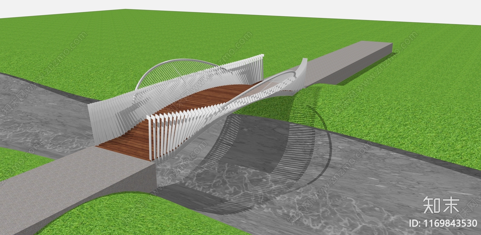 现代景观桥SU模型下载【ID:1169843530】