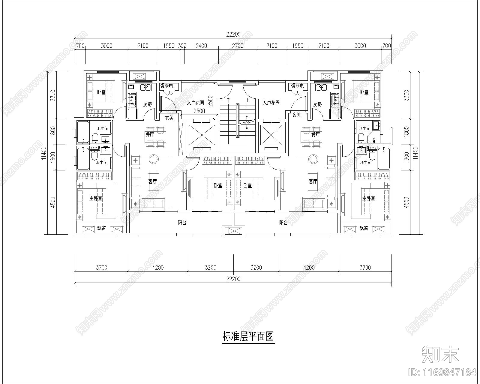 现代住宅楼建筑施工图下载【ID:1169847184】