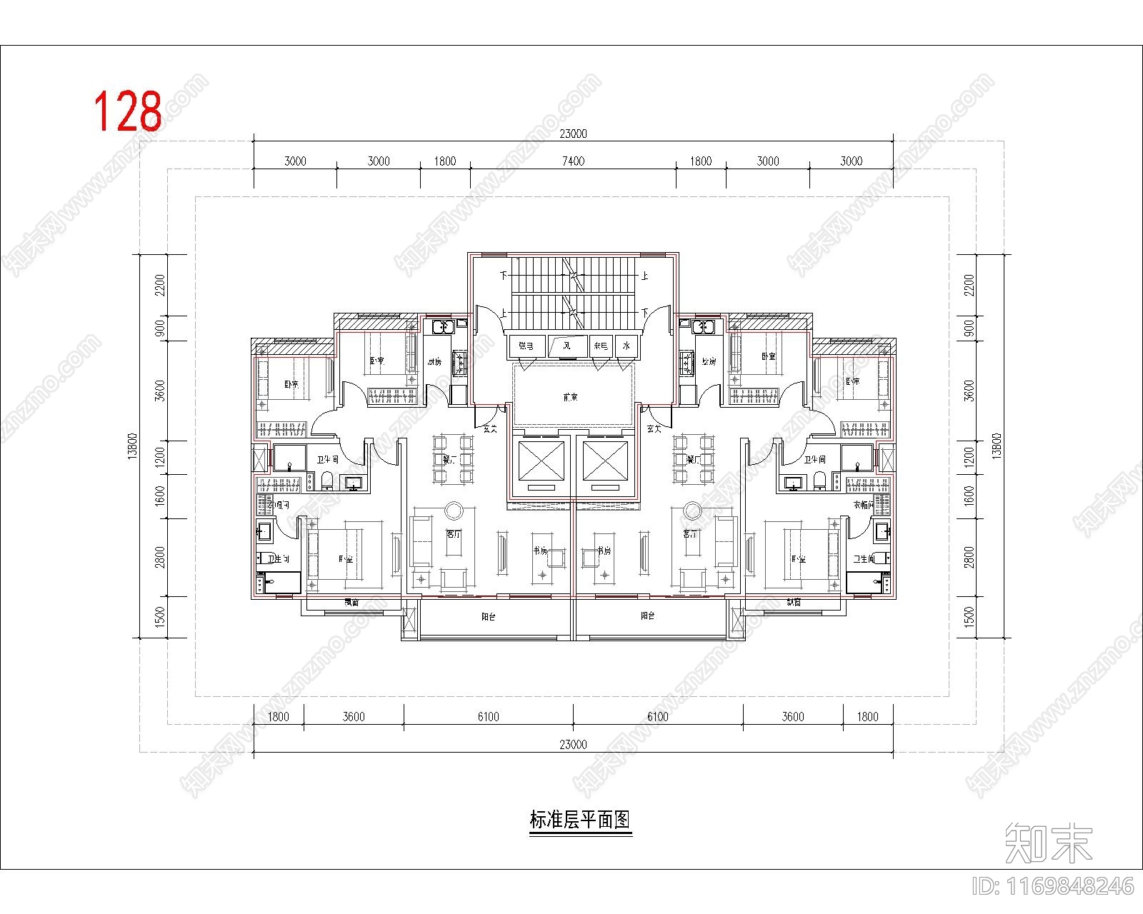 现代住宅楼建筑施工图下载【ID:1169848246】