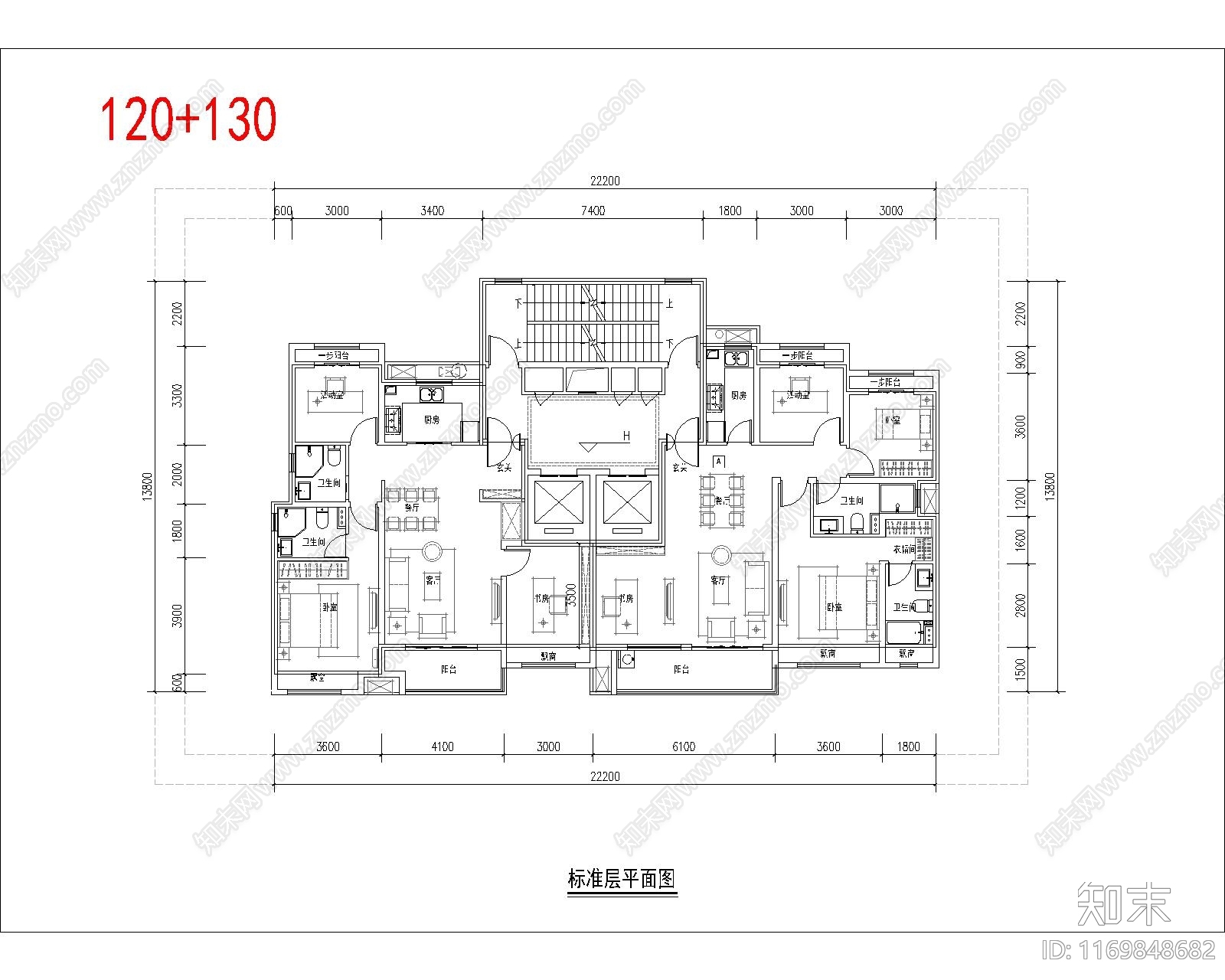 现代住宅楼建筑cad施工图下载【ID:1169848682】