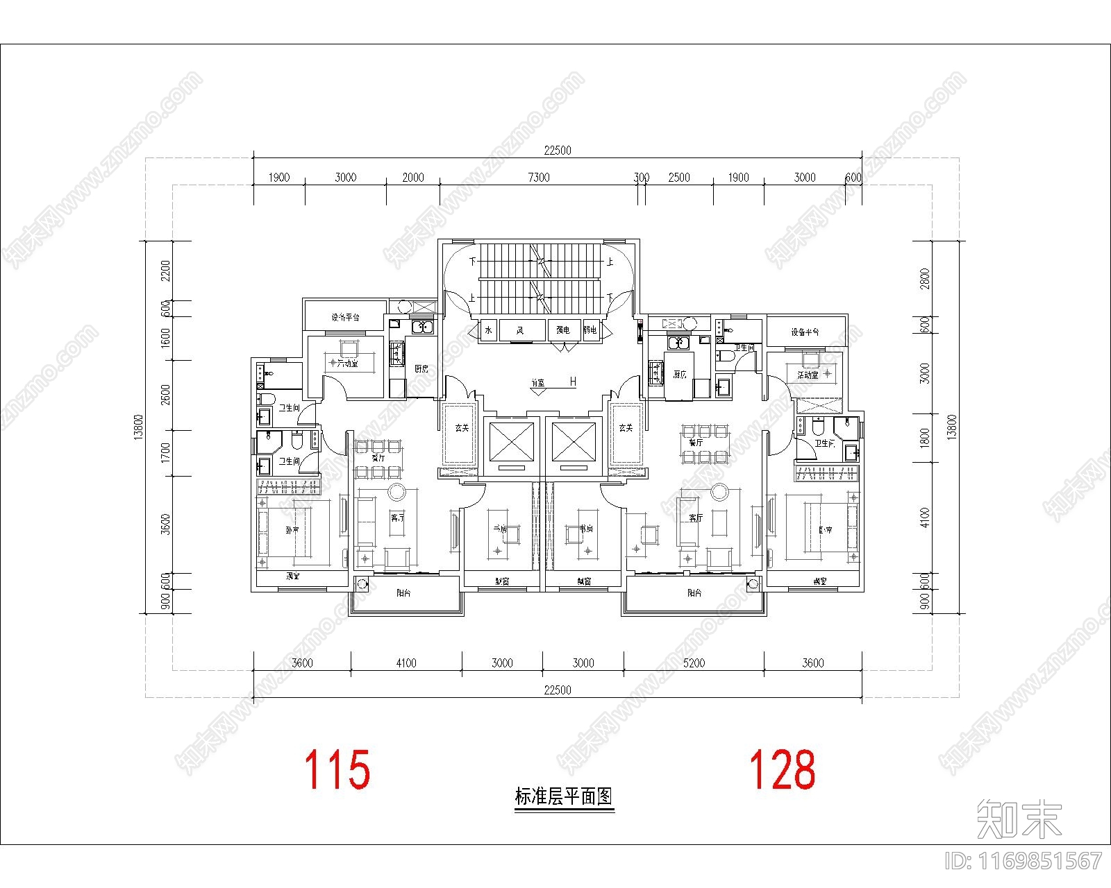 现代住宅楼建筑施工图下载【ID:1169851567】