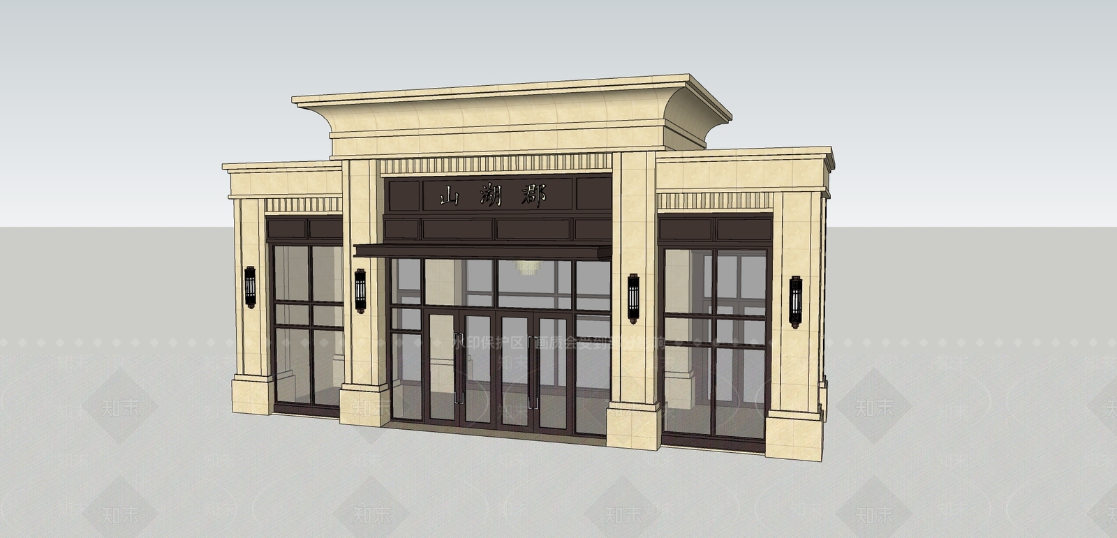 欧式入口大门SU模型下载【ID:1169852439】