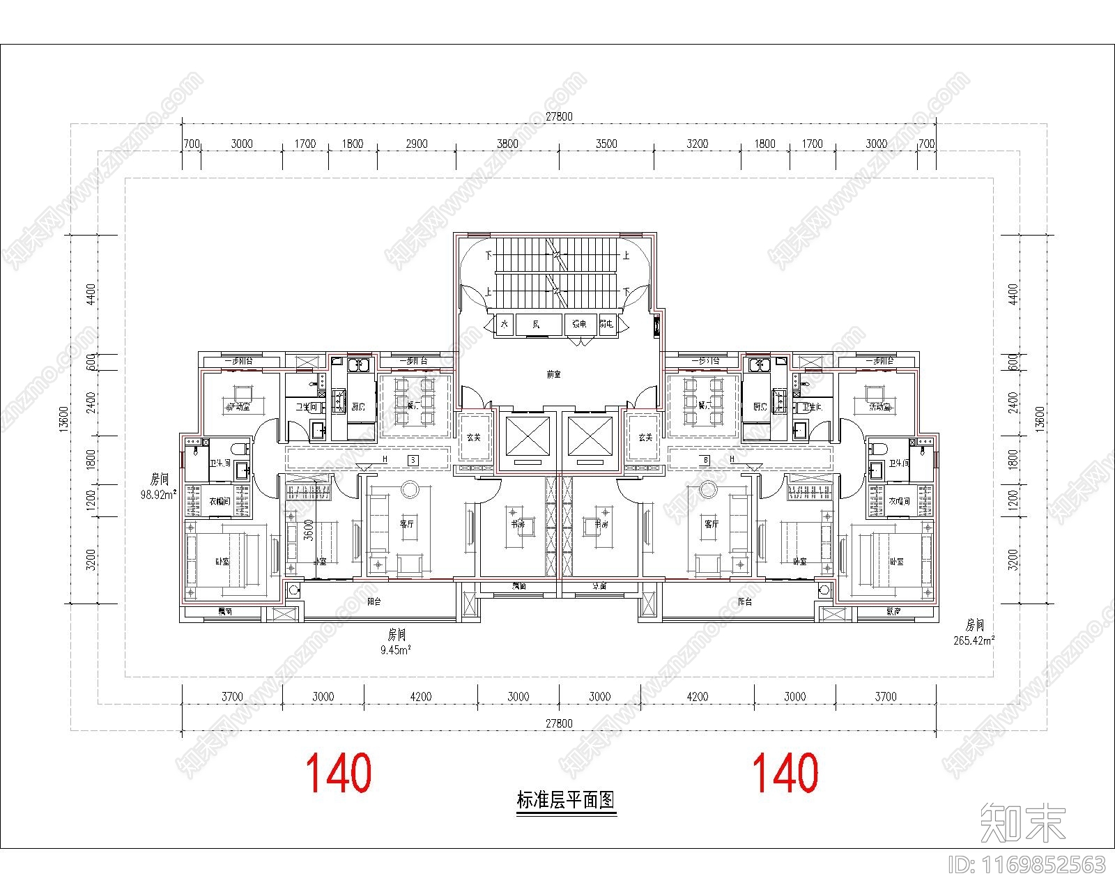 现代住宅楼建筑cad施工图下载【ID:1169852563】