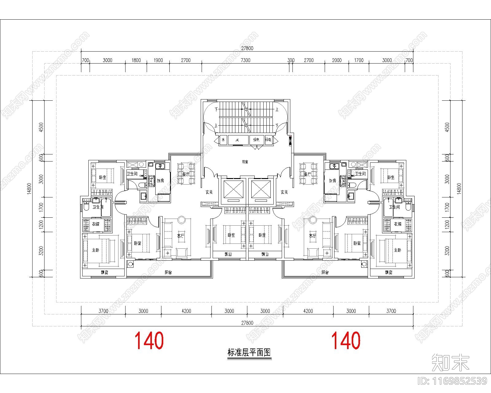 现代住宅楼建筑cad施工图下载【ID:1169852539】