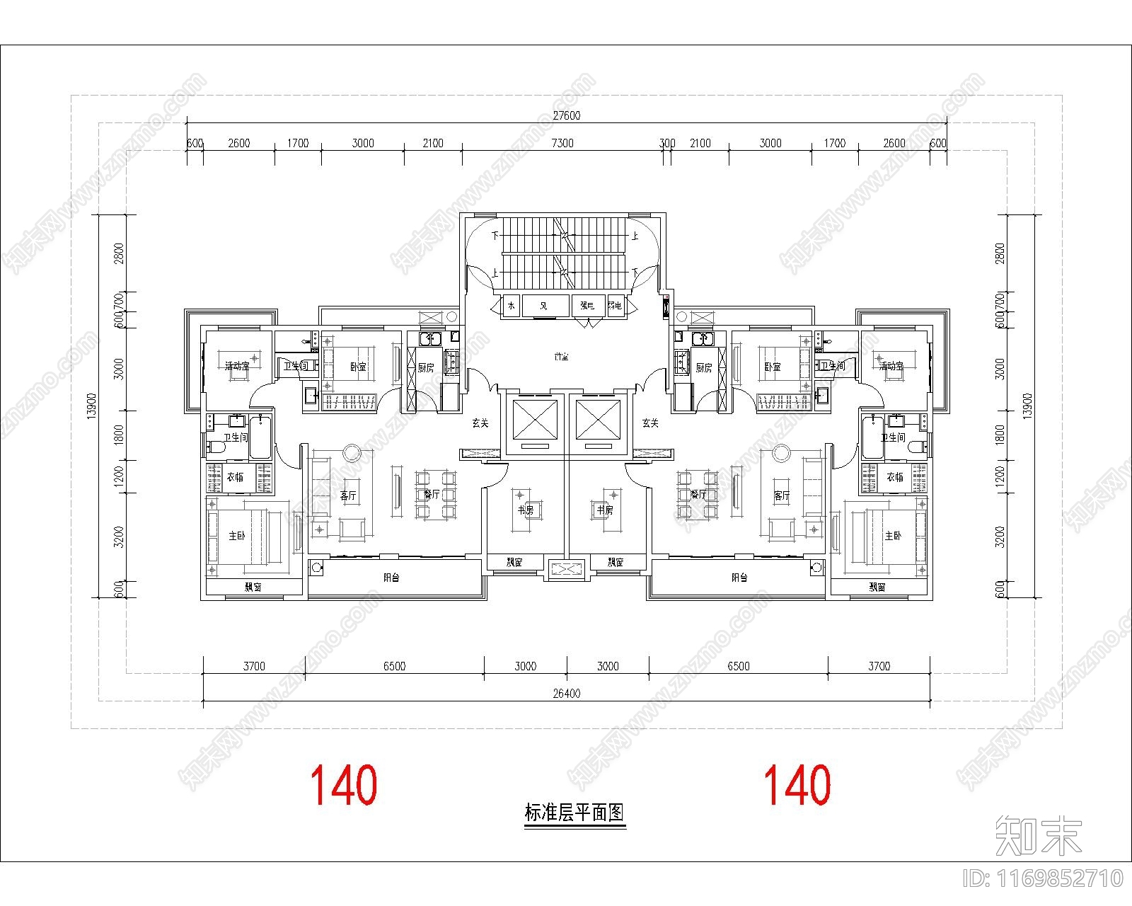 现代住宅楼建筑cad施工图下载【ID:1169852710】