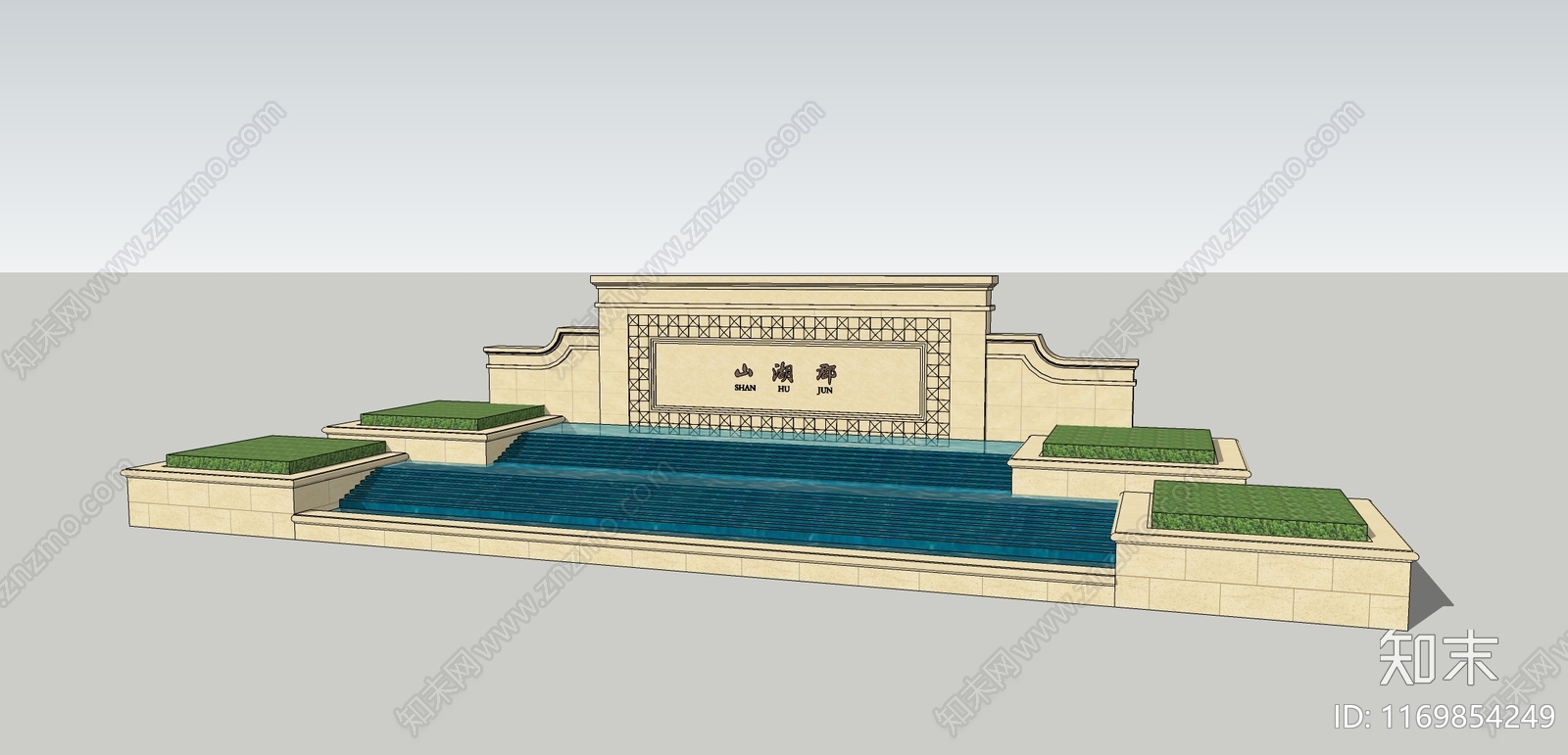 欧式水景SU模型下载【ID:1169854249】