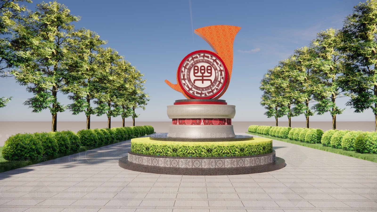 现代新中式校园景观SU模型下载【ID:1169854784】