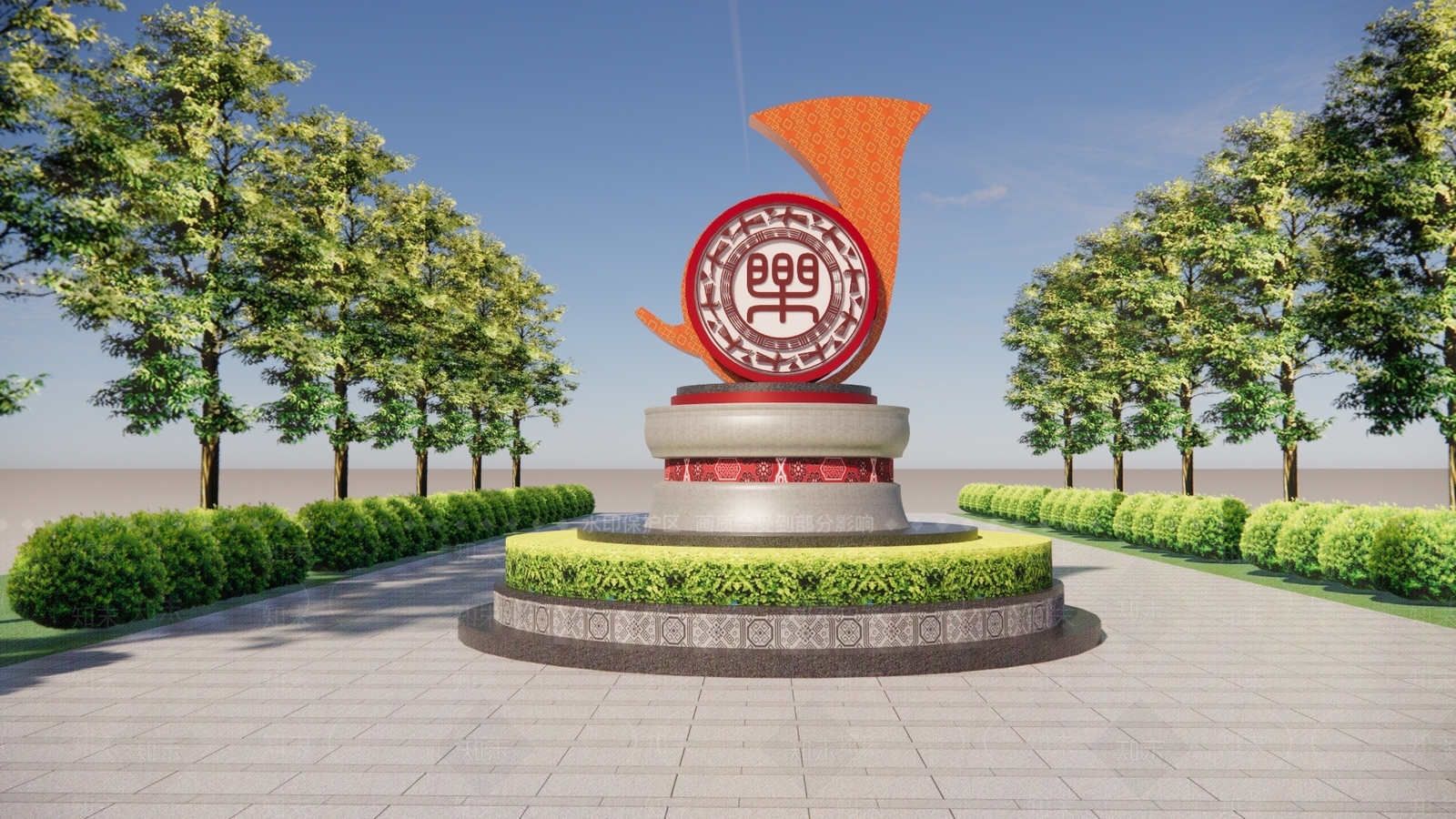 现代新中式校园景观SU模型下载【ID:1169854784】