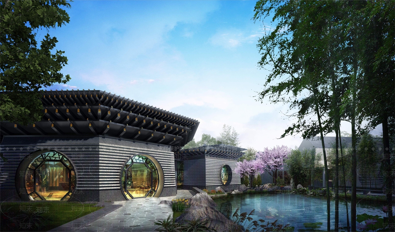 新中式现代古建3D模型下载【ID:1169855787】