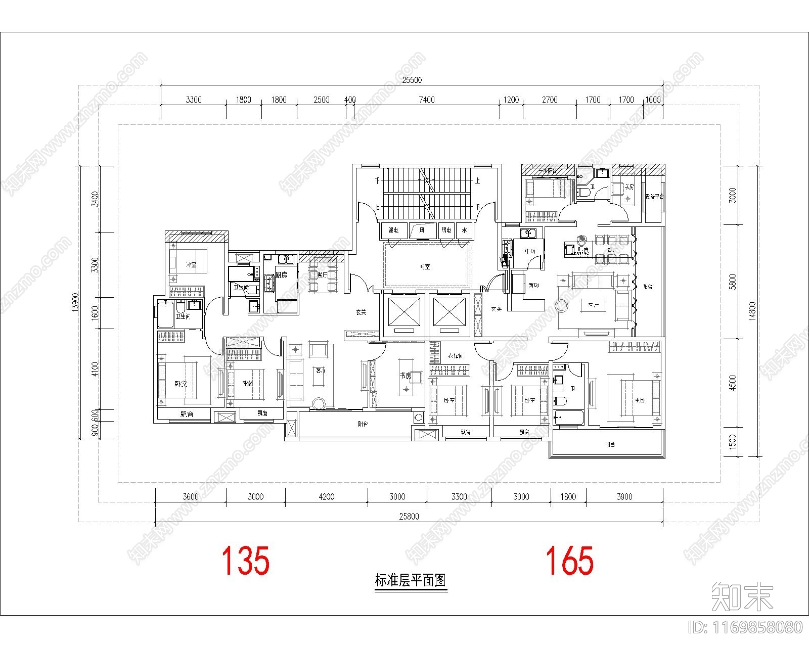 现代住宅楼建筑cad施工图下载【ID:1169858080】