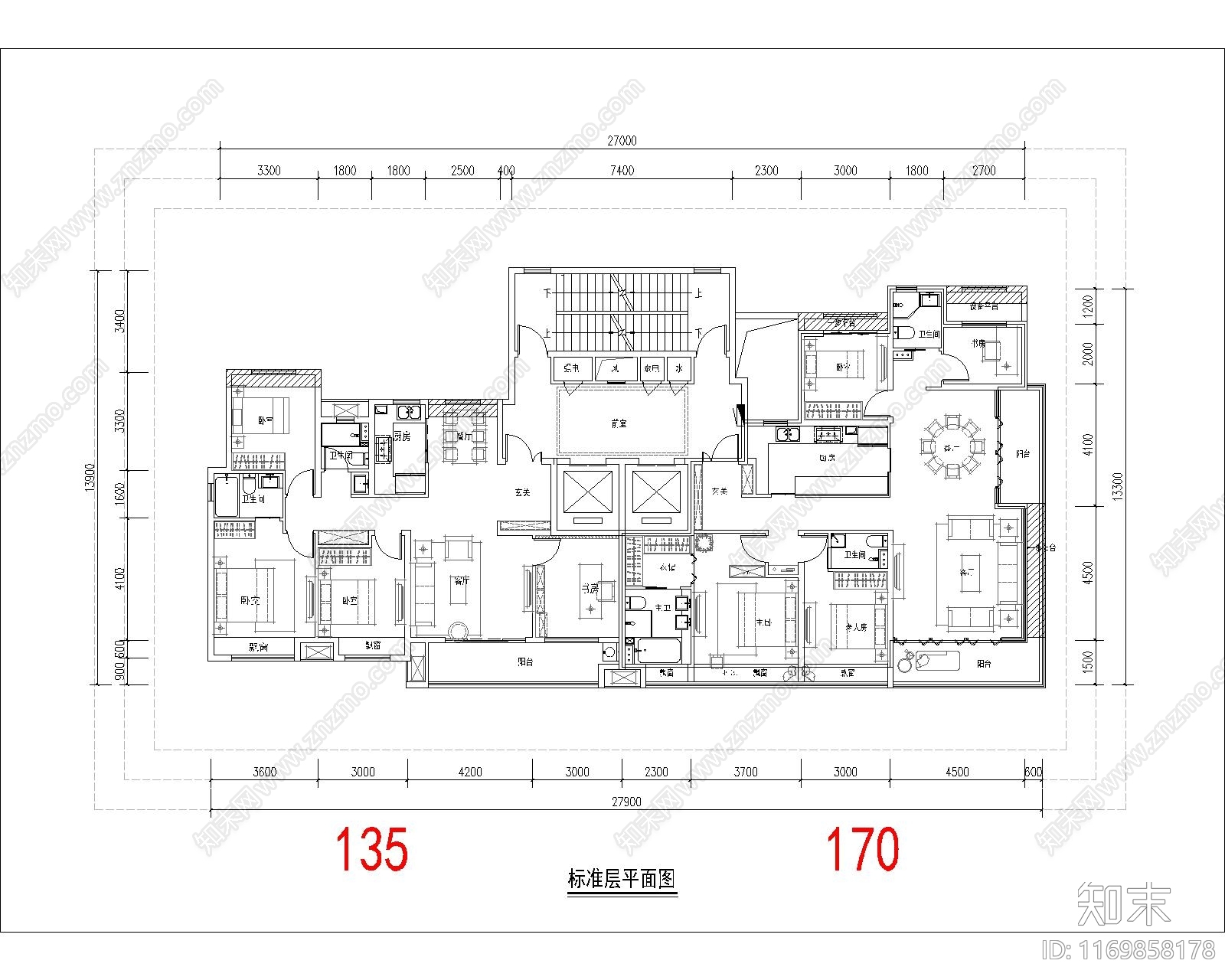 现代住宅楼建筑cad施工图下载【ID:1169858178】