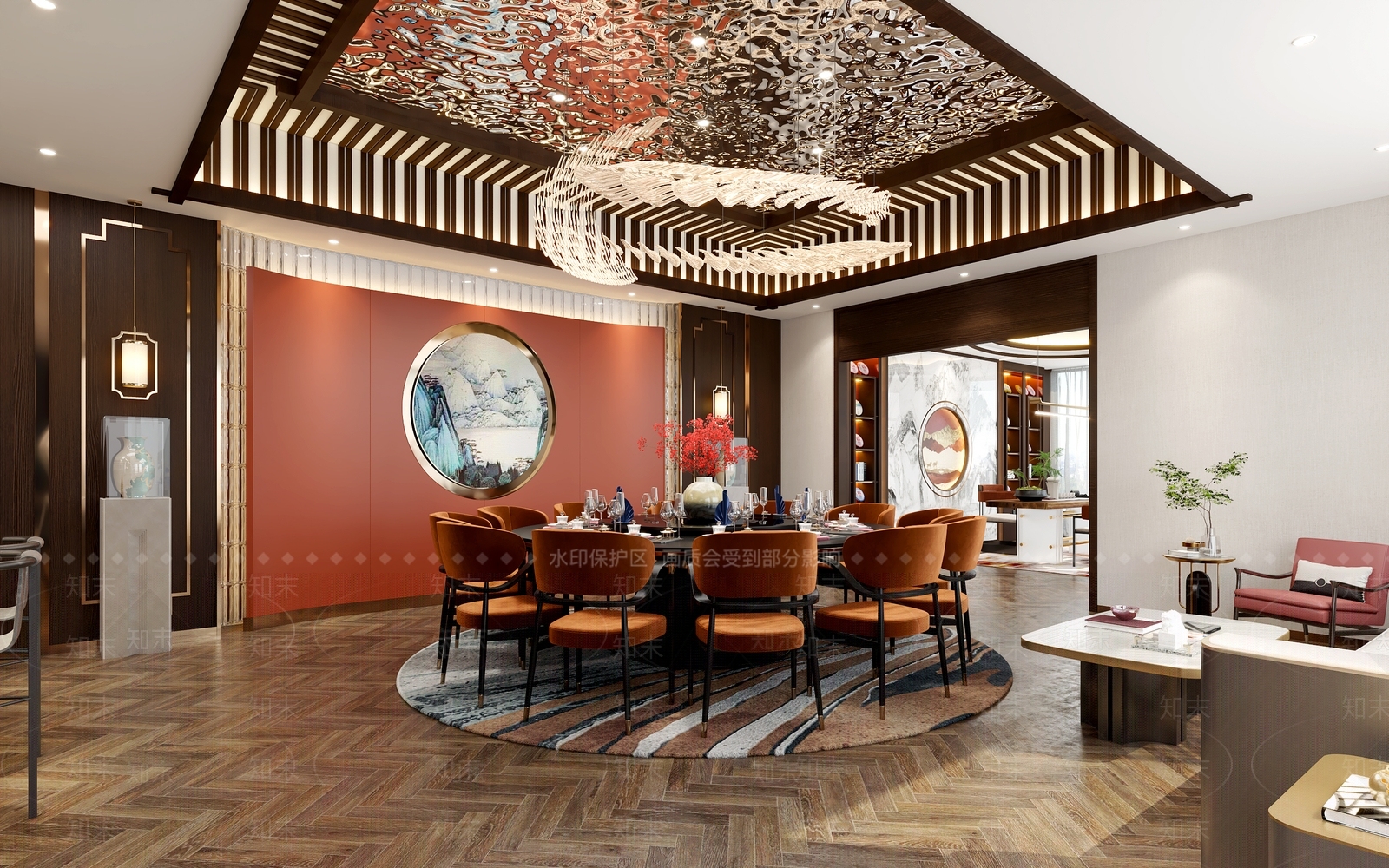 新中式中式包厢3D模型下载【ID:1169860453】
