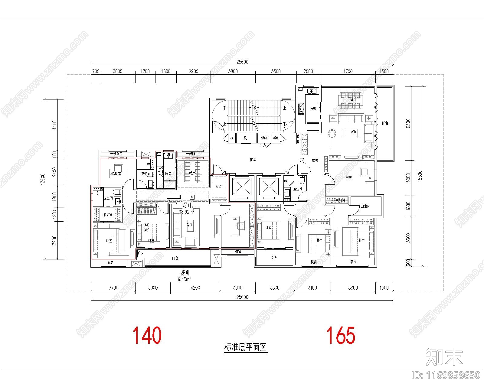 现代住宅楼建筑cad施工图下载【ID:1169858650】