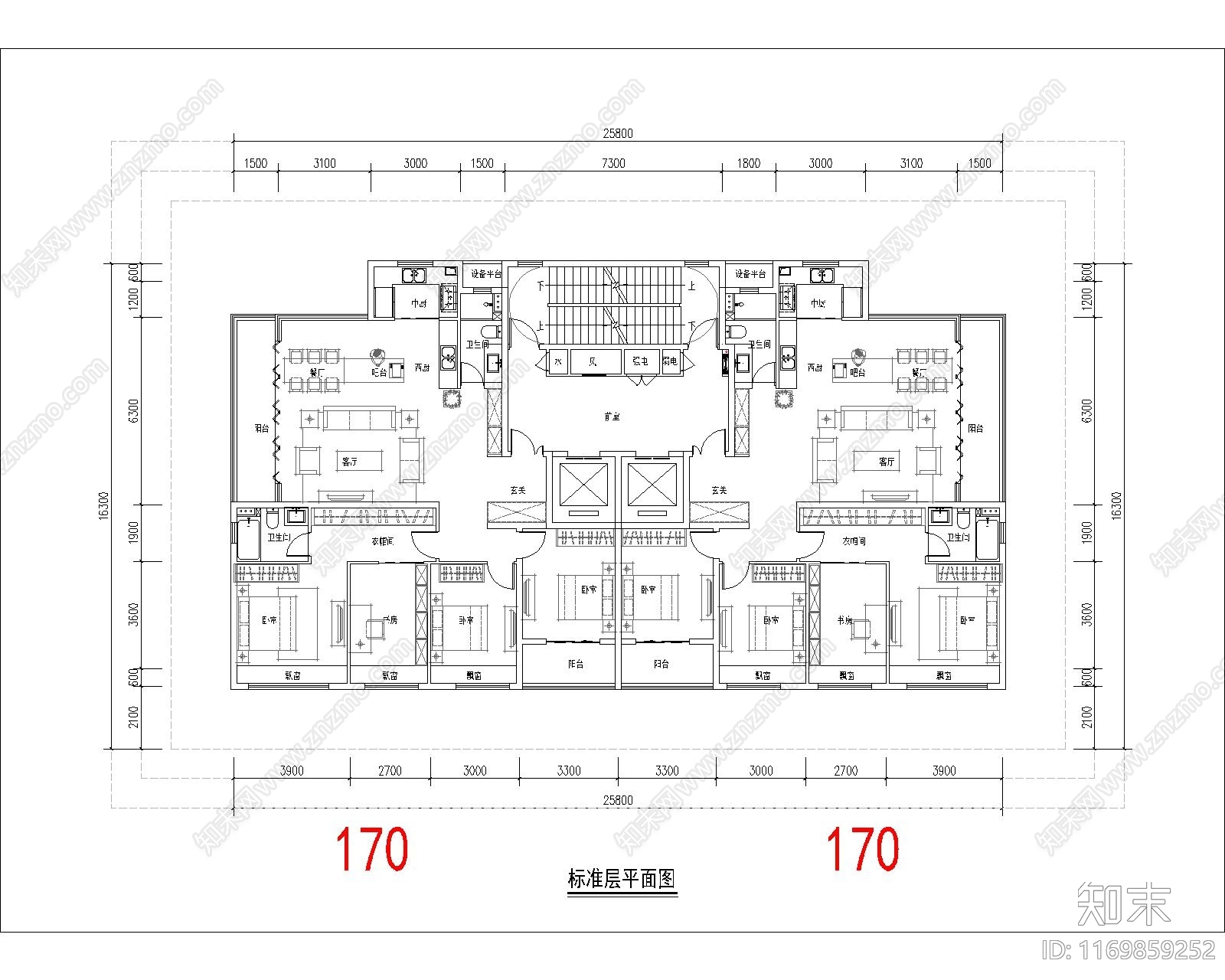 现代住宅楼建筑cad施工图下载【ID:1169859252】