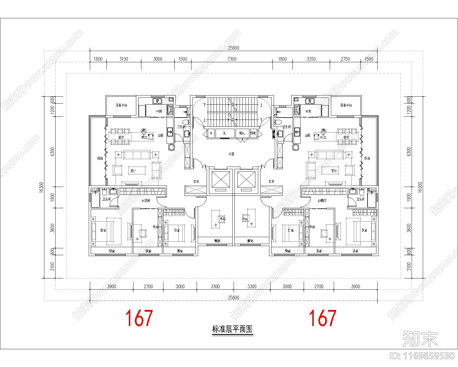 现代住宅楼建筑cad施工图下载【ID:1169859530】