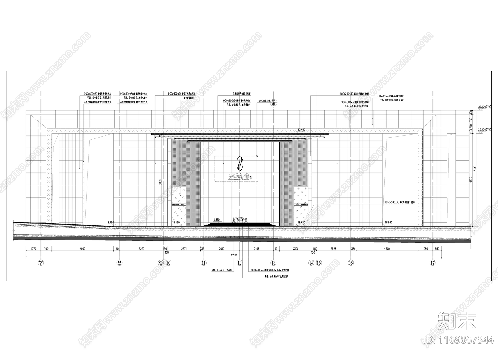 现代门楼cad施工图下载【ID:1169867344】