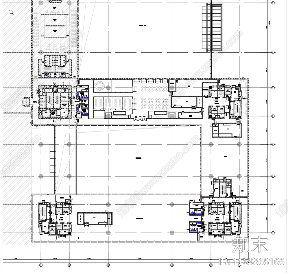 现代整体办公空间cad施工图下载【ID:1169868166】