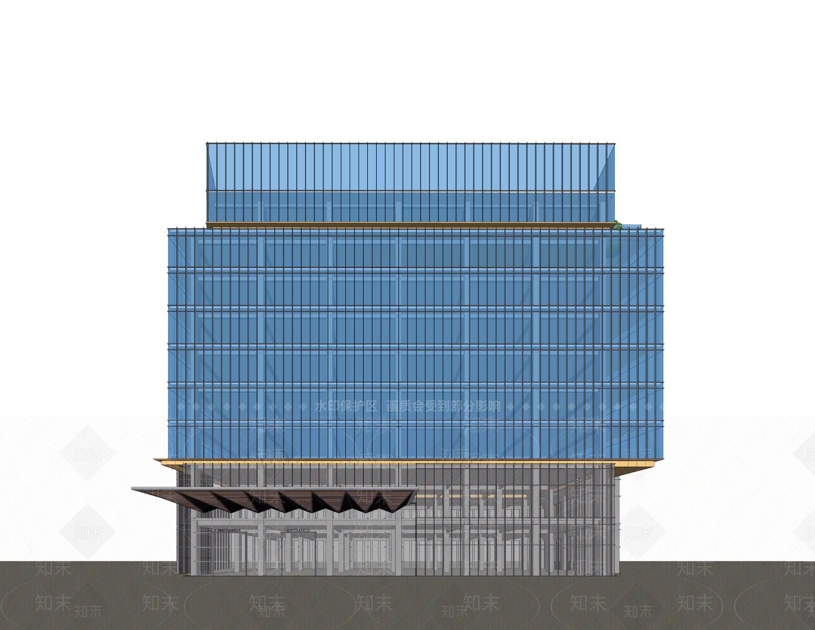 现代酒店建筑SU模型下载【ID:1169870429】