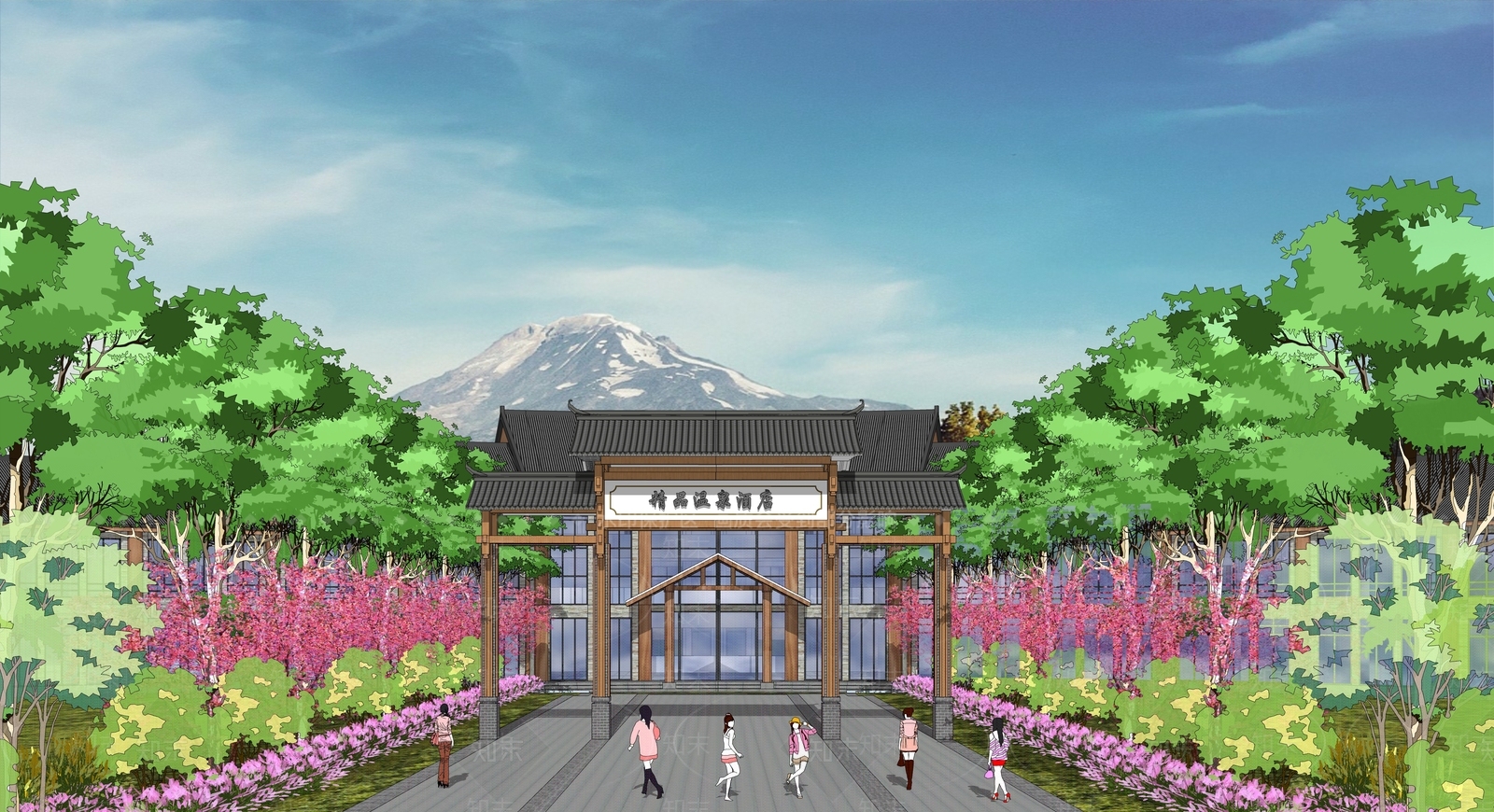 现代新中式牌坊牌楼SU模型下载【ID:1169871824】
