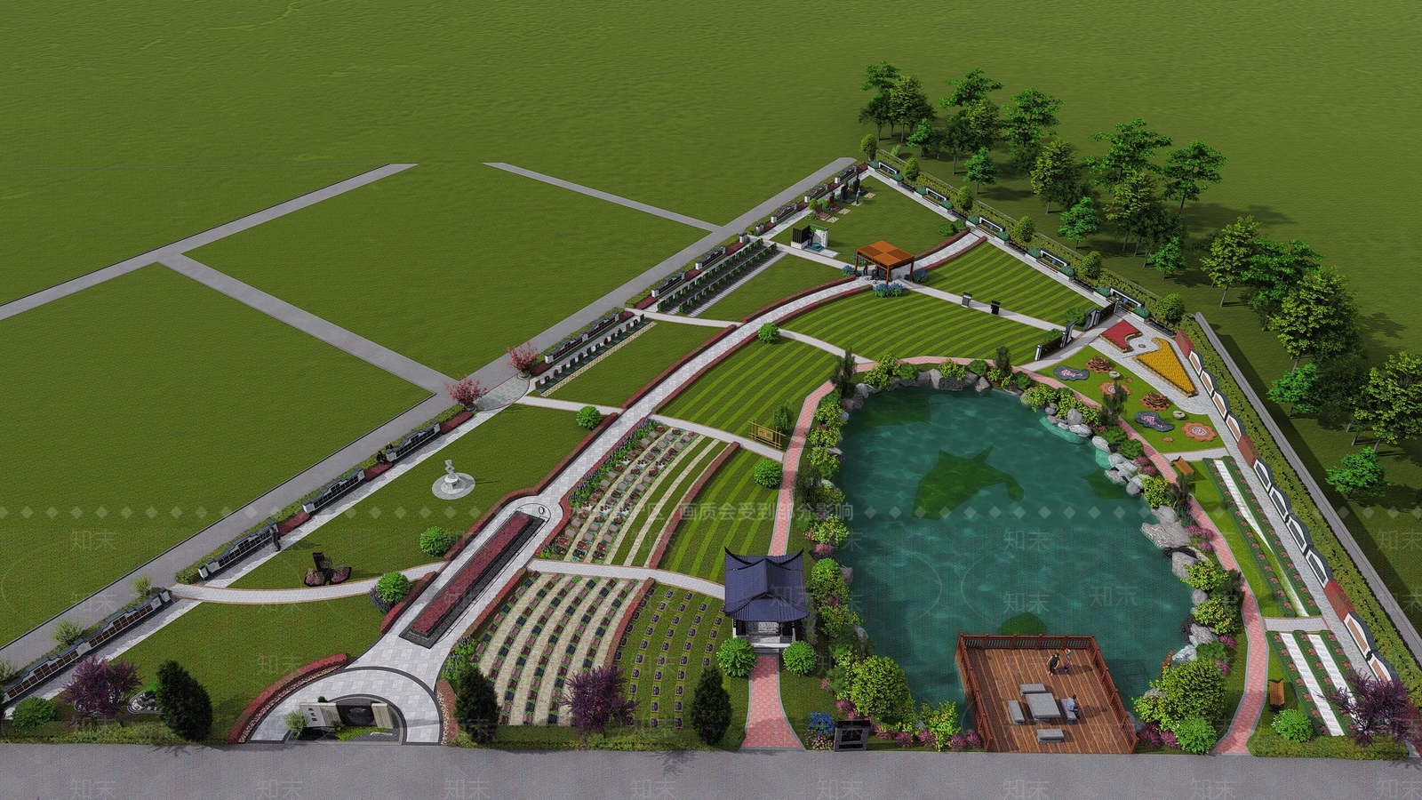 现代景观公园SU模型下载【ID:1169877436】