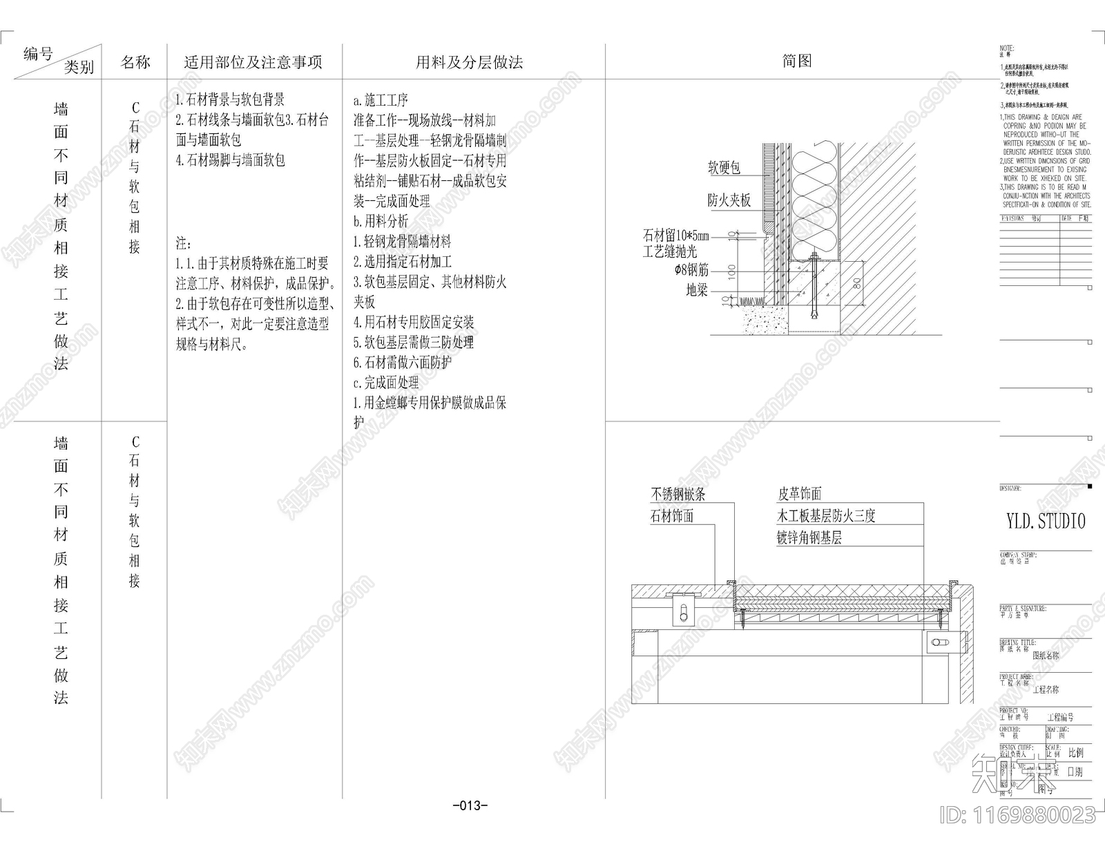 现代墙面节点cad施工图下载【ID:1169880023】