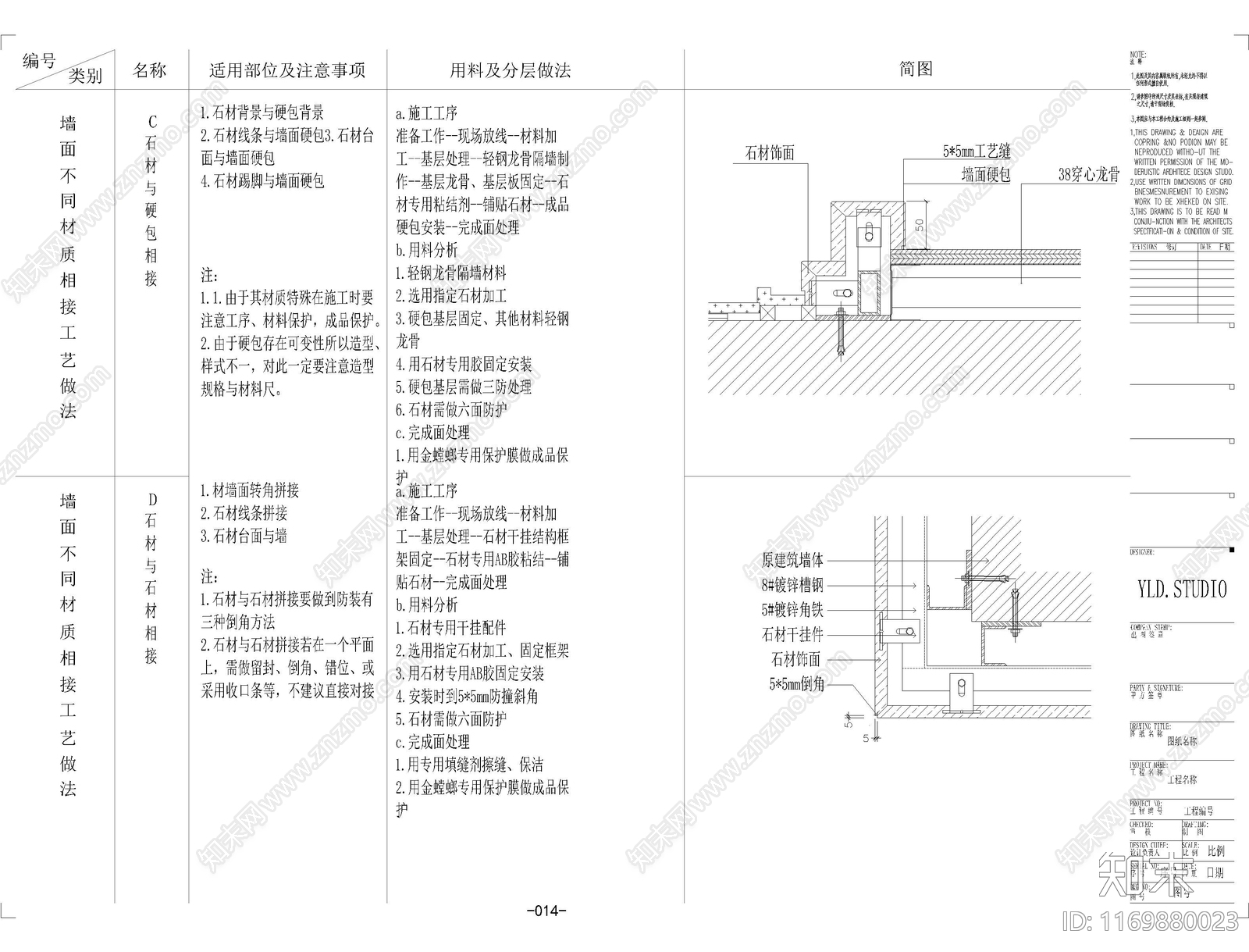 现代墙面节点cad施工图下载【ID:1169880023】