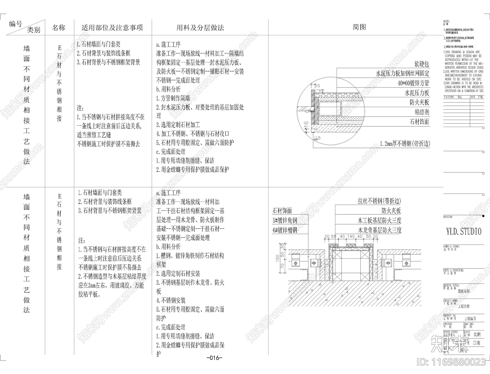 现代墙面节点cad施工图下载【ID:1169880023】