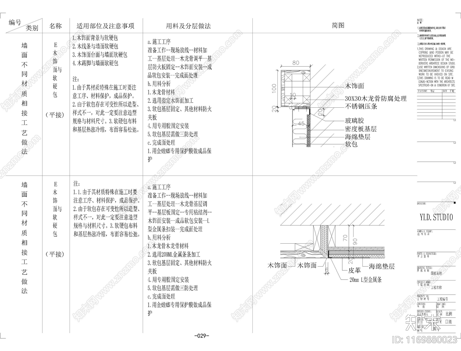 现代墙面节点cad施工图下载【ID:1169880023】