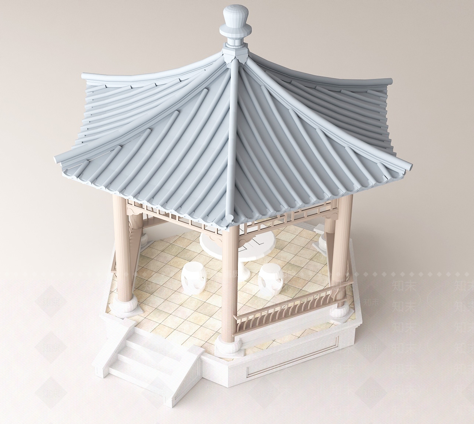 现代中式亭子3D模型下载【ID:1169881651】