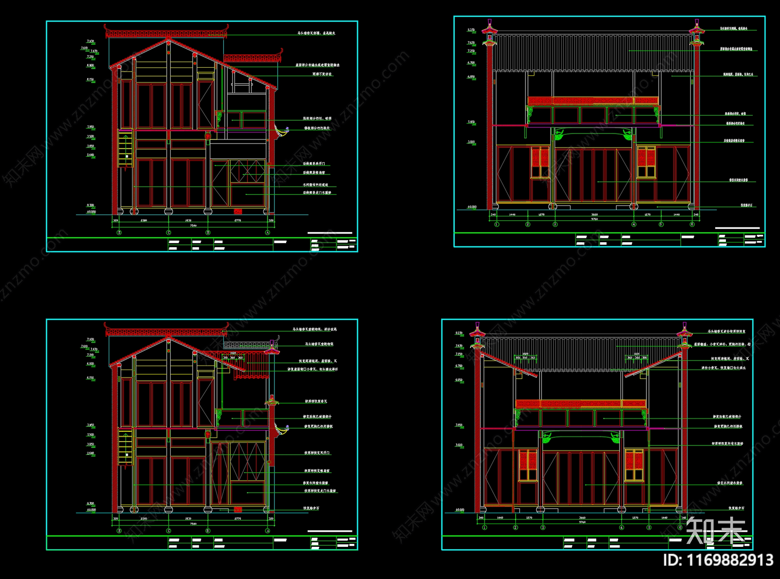 中式古建cad施工图下载【ID:1169882913】