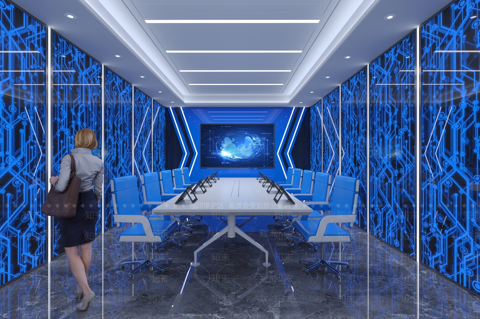现代会议室3D模型下载【ID:1169887743】