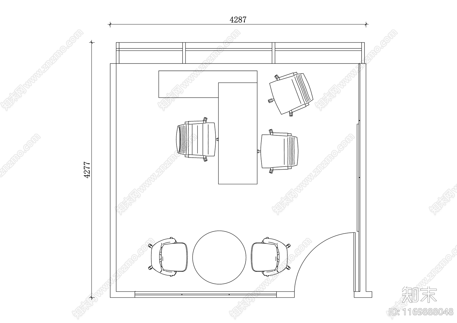 现代办公室cad施工图下载【ID:1169888048】