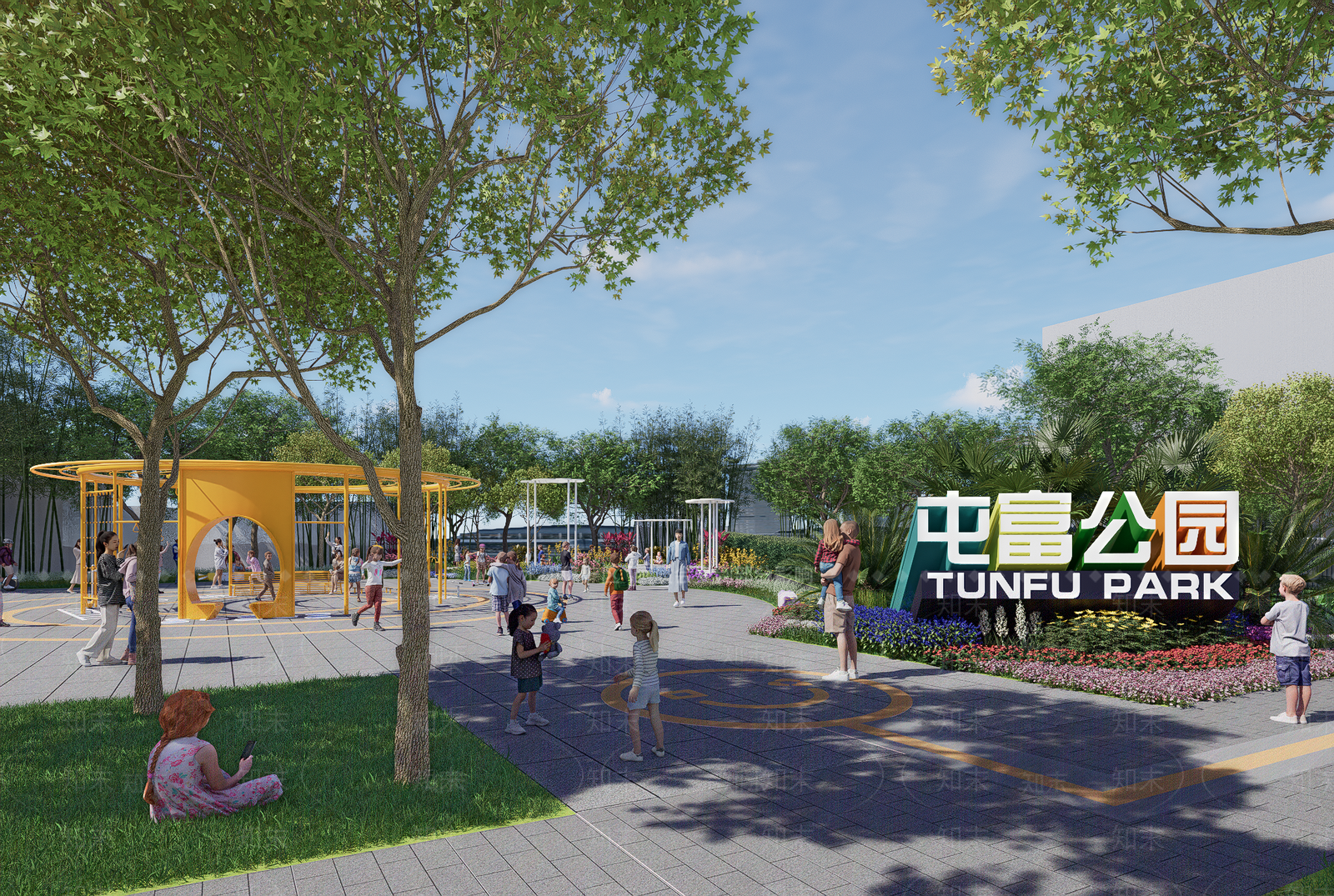 现代口袋公园SU模型下载【ID:1169888965】