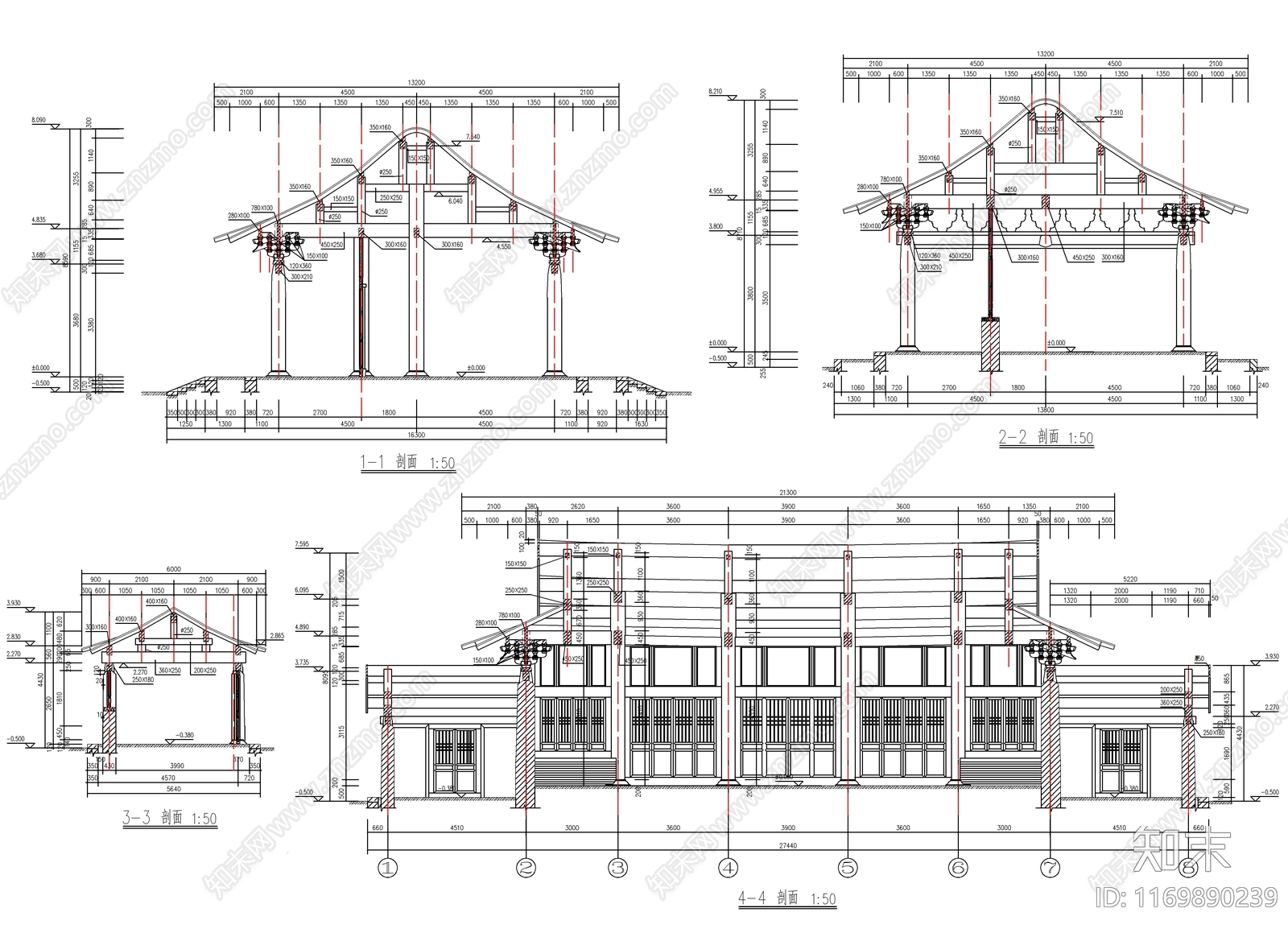 现代新中式古建cad施工图下载【ID:1169890239】