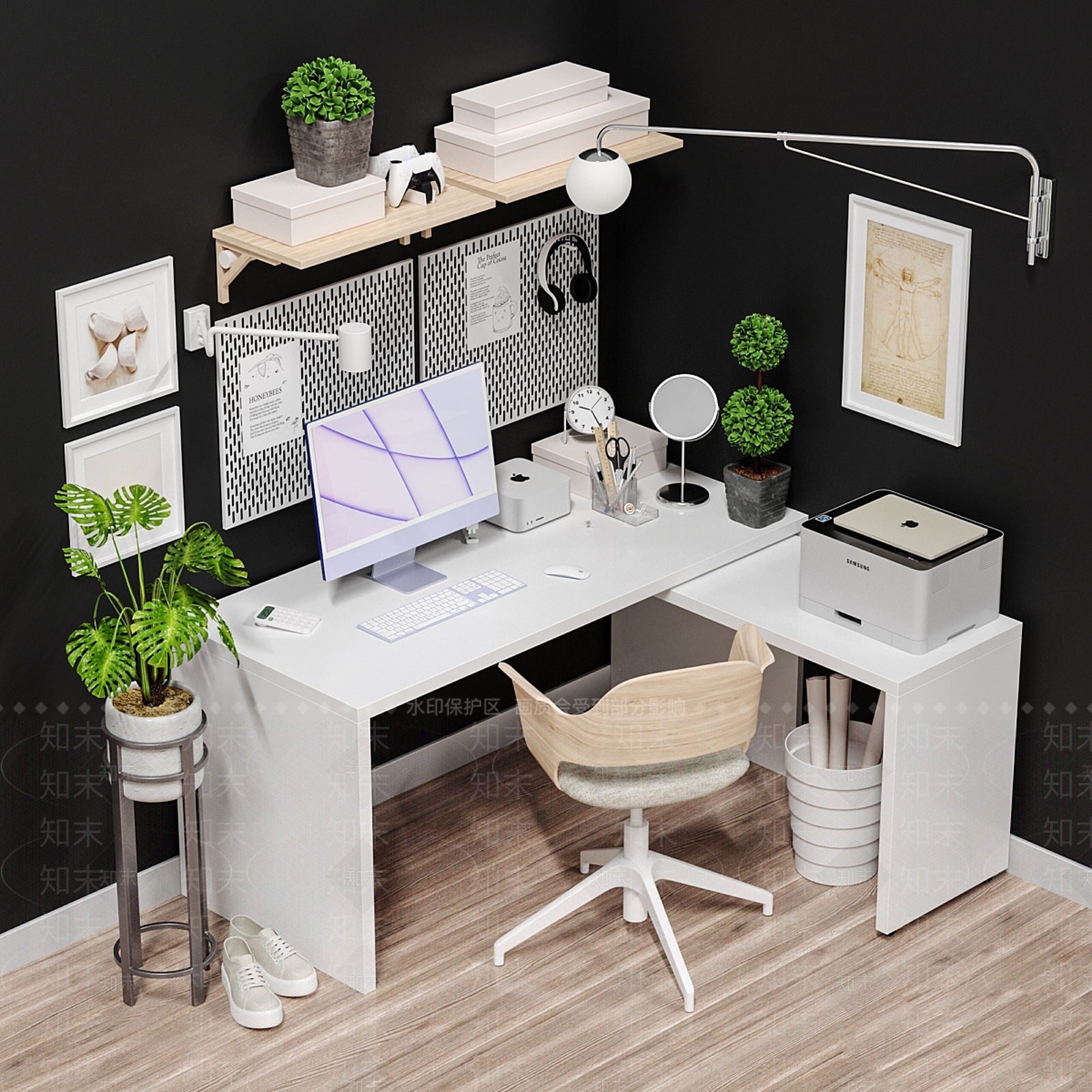 办公桌椅3D模型下载【ID:1169892485】