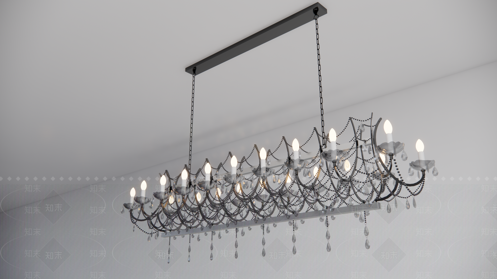 美式欧式吊灯SU模型下载【ID:1169892901】