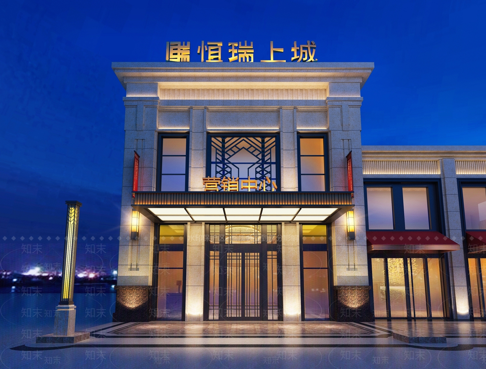 欧式复古售楼处外观3D模型下载【ID:1169895271】