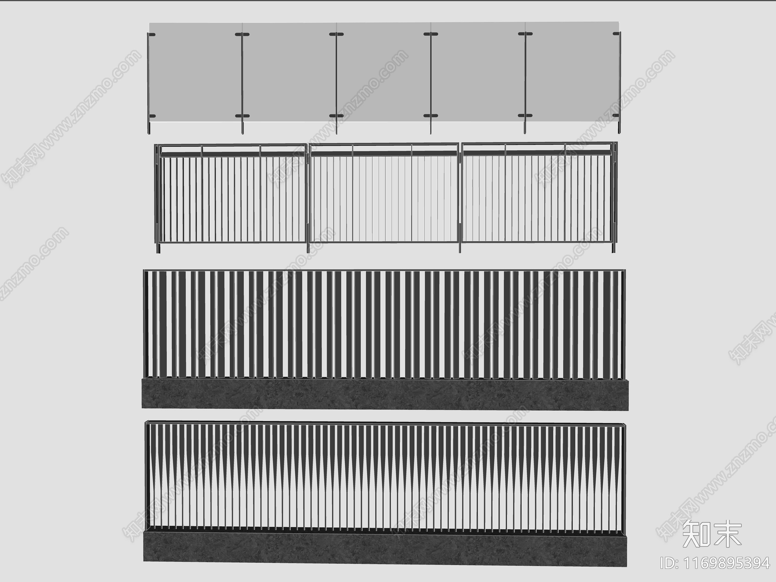现代围栏护栏SU模型下载【ID:1169895394】