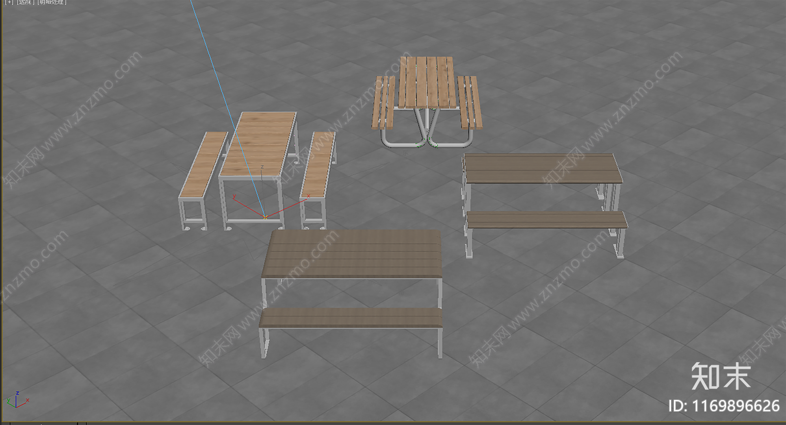 现代户外桌椅3D模型下载【ID:1169896626】